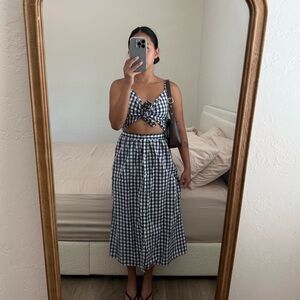 Zara Gingham Midi Dress